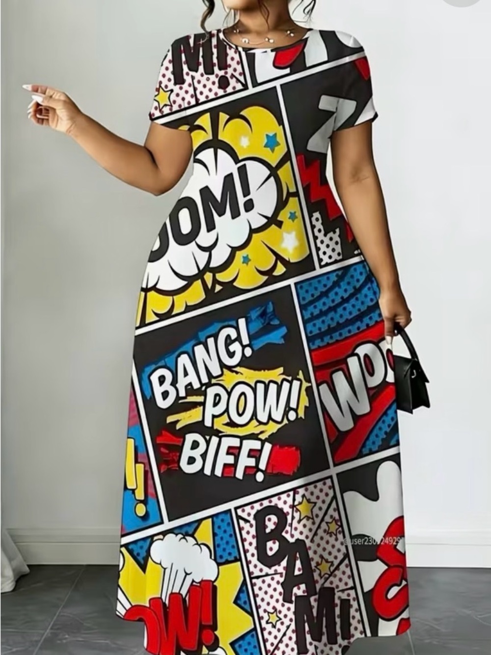 NWOT! Graphic Pop Art Comic Print Maxi Dress - Multicolor